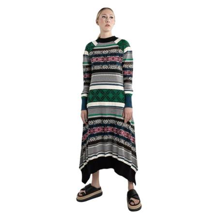 Sacai jacquard dress , Wit , Dames , Maat: L Casual jurken