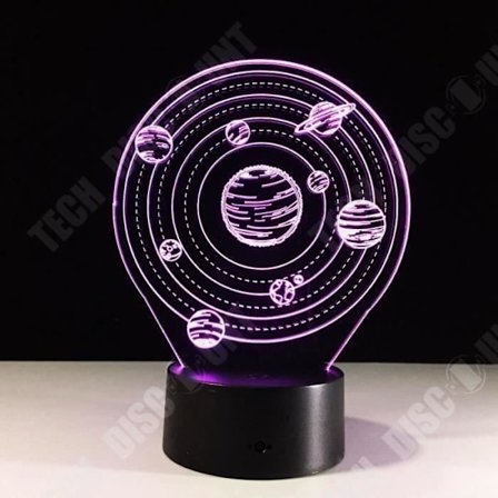 Skrivbordslampa - TD - Univers Planet - 3D - 7 Färger - Taktile/Fjärrkontroll