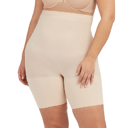 Spanx SPANXsculpt Seamless Power High-Waisted Mid-Thigh Short Shape Dam Beige L