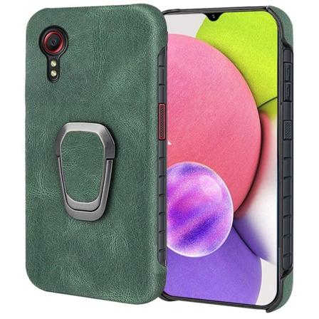 Stødsikkert lædercover med oval kickstand til Samsung Galaxy Xcover 5 - Grøn Green