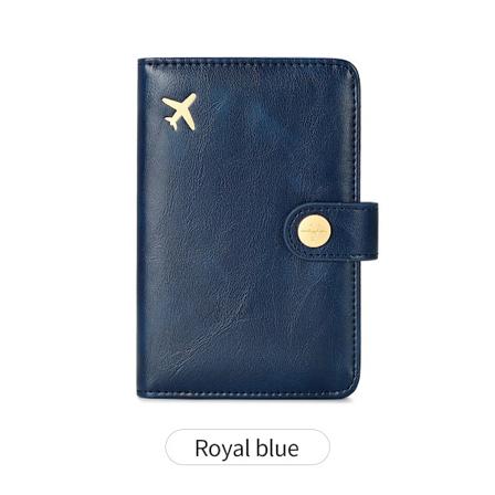 Minimalistisk og stilfuld RFID pasclip multifunktionel PU læder pung etui ID-kort kreditkort holder rejsetilbehør HZ723-Royalblue