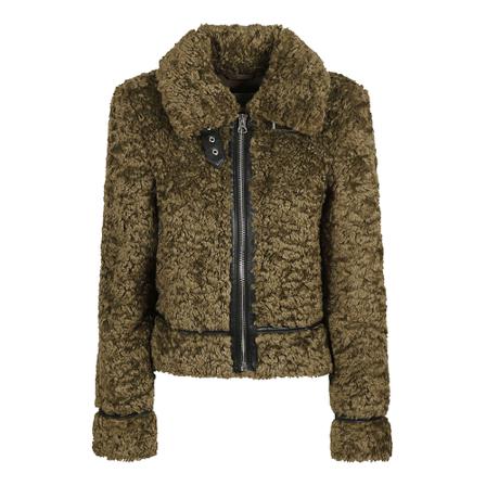 Stand Studio, Faux Fur & Shearling Jackets Groen, Dames, Maat:M