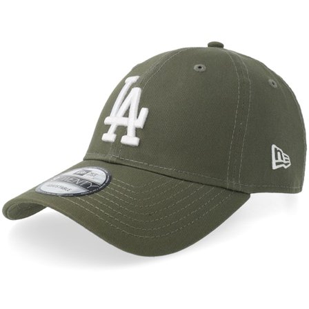 New Era - MLB Vert unconstructed Casquette - Los Angeles Dodgers League Essential 9TWENTY Olive/White Dad Cap @ Hatstore