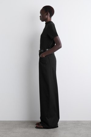 COS Women's Pantalones De Algodón De Pierna Ancha in Negro