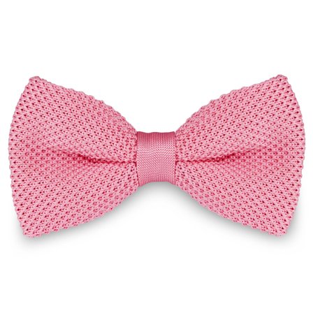 Světle růžový pletený motýlek pro muže - Předvázané motýlky