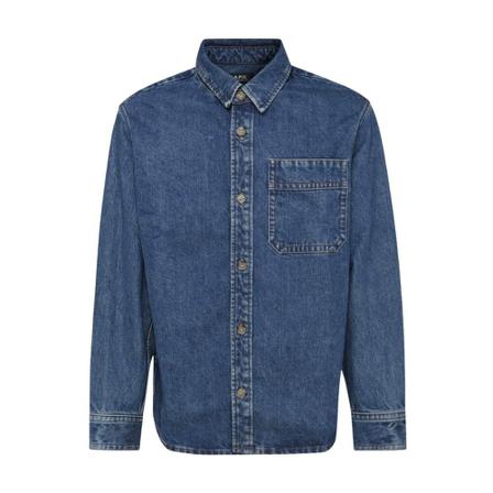 A.p.c. - Skjortor - Blå - Herr - Storlek: Xl, Herr, Storlek: XL
