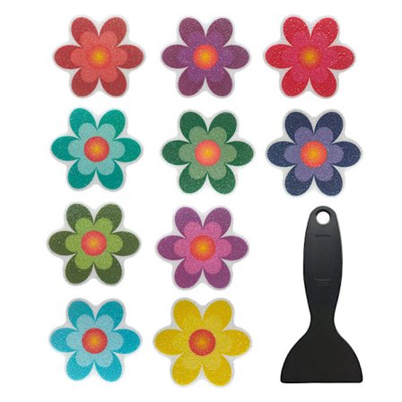 Pakke med 10 vandtætte skridsikre bruseklistermærker med premium skraber