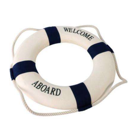 Dekorativ Livboj Vit Med Blå Ränder