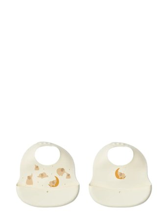 Liewood Ember Printed Bib 2-Pack - Cream - ONE SIZE
