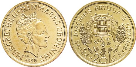 Danmark 1995 - Bryllupsmønt - 20 kr.
