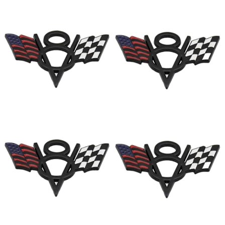 4 stk. V8 Emblem Badge Usa Amerikansk Flag Bil Bagklap 3d Emblem Badge Klistermærke Decal Til Chevy Corvette