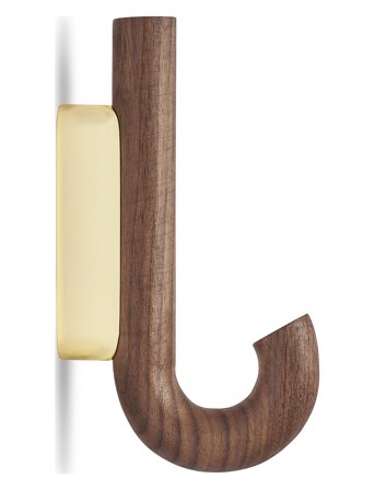 Gejst Hook Hanger Mini Walnut/Brass - Brown - H:13.3CM