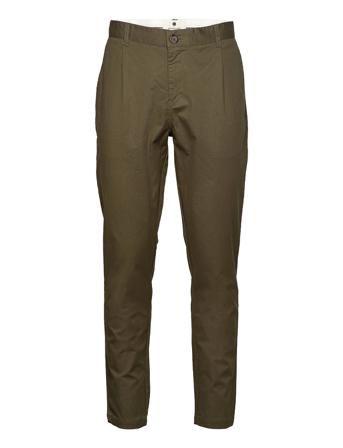 Akjulius Cotton Pleat Pant Chinos Byxor Grön Anerkjendt