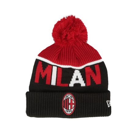 New Era - Football Noir pom Bonnet - AC Milan Sport Beanie Black/Red Pom @ Hatstore