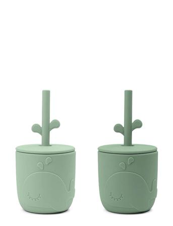Peekaboo Straw Cup 2-Pack Wally Home Meal Time Cups & Mugs Sippy Cups Vihreä D By Deer