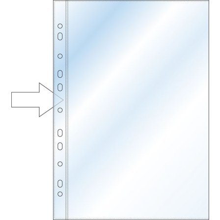 Plastficka, A4, stansad, 60 mikrometer, polypropylen, jämn, 11 hål, genomskinlig - Lyreco - Kontorsmaterial - Mappar och plastfickor - Plastfickor - 