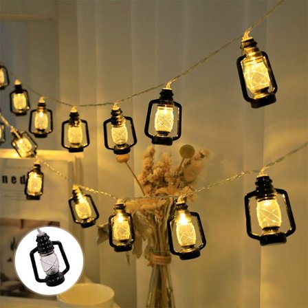3m 20LED Retro Kerosene Flaska Lampa Camping Atmosfär Lampa Tält Tak Dekoration Lampa String Retro Häst Lykta