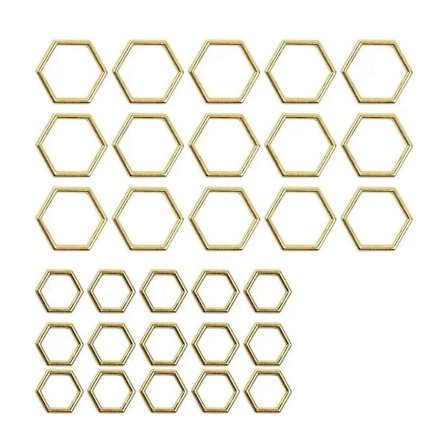 Hexagon Bi Hängen Stickmarkörer Guld Färg Virkning Låsning