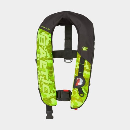 Opblaasbar reddingsvest voor vissen Baltic Mako 150N, automatisch, UV-geel + CO2-patroon 33 gram, 40 - 150 kg