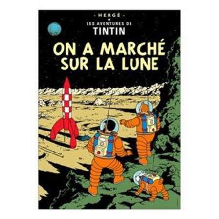 Poster -tintin On A Marché Sur La Lune -månen Tur Och Retur Del2 Multifärg