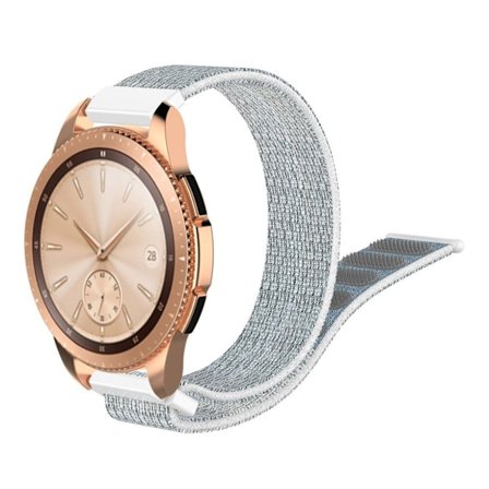 Samsung Galaxy Watch (42mm) nylon borrelås watch band - Grå / Hvit