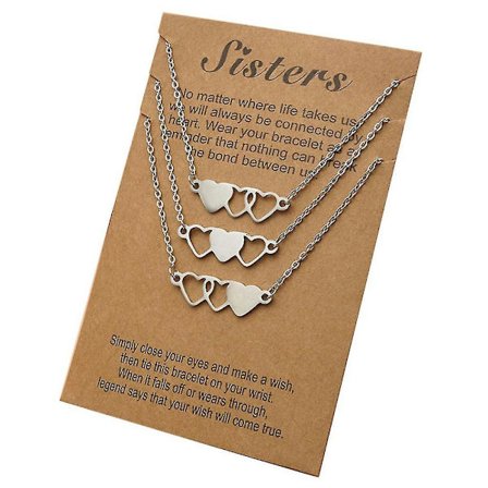 Rustfrit stål bedste ven halskæde egnet til 3 søster og 3 venner