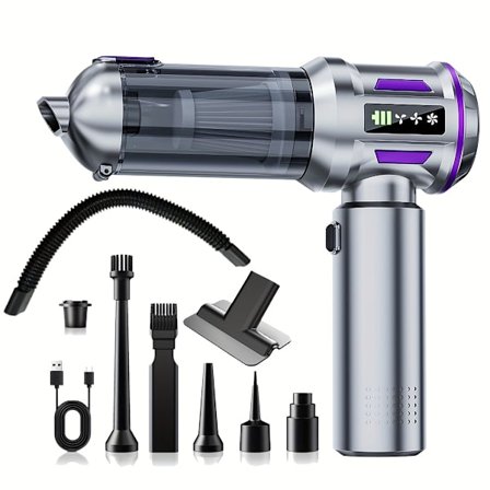 20000P Kraftfull Handhållen Dammsugare med Batteri, 4-i-1 Lättviktig Dammsugare & Blåsare