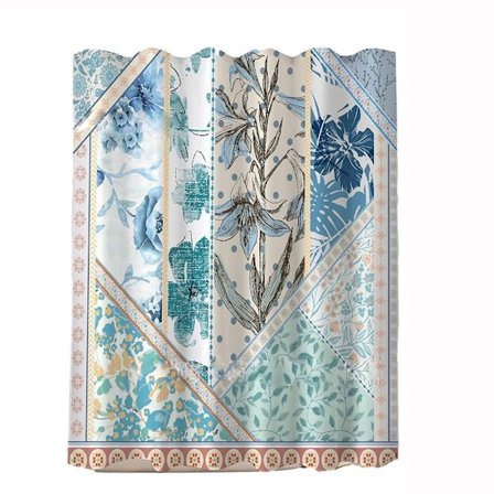 Badeforhæng Enkelt blomstret bruseforhæng STYLE 2 STYLE 2