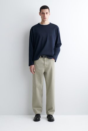 COS Men's Rider Relaxed Fit Straight Leg Jeans in Green