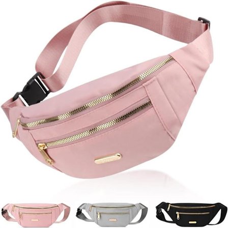 Midjeveske, Vanntett Løpe Midjeveske for Menn Kvinner, Justerbart Belte Midjevesker for Utendørs, Sport, Vandring, Reise Rosa