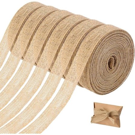 6 ruller naturlig jutesnor, jutesnor, rull 1,5 cm fin, vintage dekorativ snor jute, bred dekorativ snor, jute, jutesnor, sekkestrie