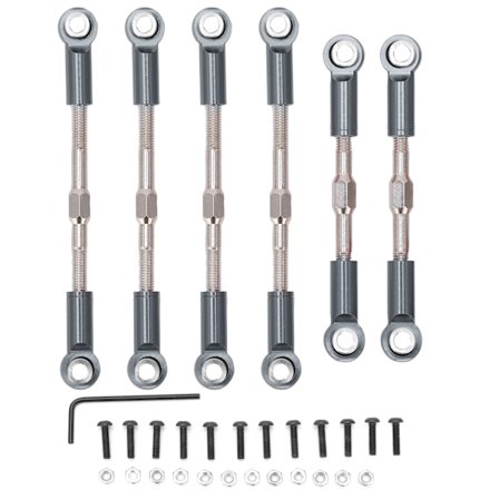 RC-metalliohjausvarsi ohjausservon linkki WLtoys 144001 124018 124019 1/14 RC-autolle (titaani)