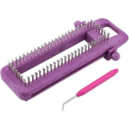 Justerbart sokkevæv sæt med krog DIY strikkevæv håndværktøj sokkevæv strikkesæt sokker tørklæde hat DIY håndværktøj lilla 1 sæt