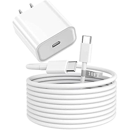 iPad Pro Snabbladdare 3m Extra Lång iPad Pro Laddare 20W iPad Laddare USB C PD Block med Typ-C till C Kabel Sladdar för iPad Pro 12.9 iPad Pro 11