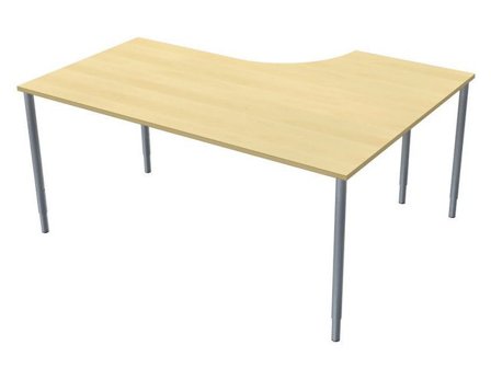 LANAB DESIGN Skrivbord Vänster 160x120cm björklaminat/grå - Lyreco - Kontorsmöbler och inredning - Bord och hurtsar - Skrivbord - Fasta