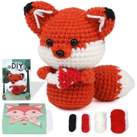 Virkningssats för nybörjare Crochet Animal Kit 07 07