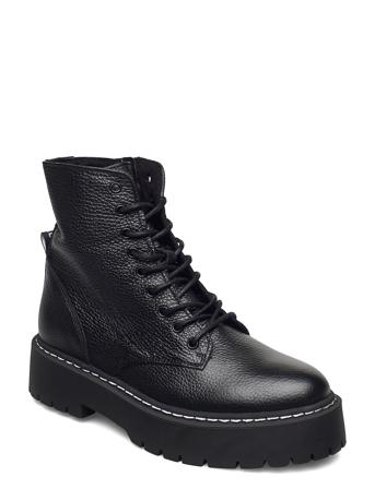 Skylar Bootie Shoes Boots Ankle Boots Laced Boots Svart Steve Madden*Betinget Tilbud