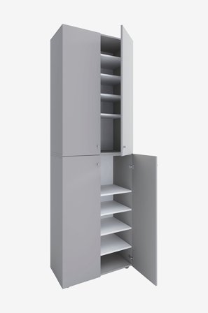 VCM - Vcm Kenkäkaappi Lona 2Xl 10-lokeroinen saranaovilla varustettu kenkäkaappi. - Harmaa - Kenkäkaapit - - Homeroom