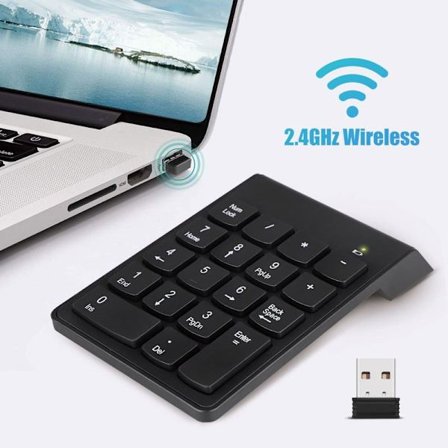Numeriskt tangentbord, trådlös USB-siffra, 2,4 GHz, 18 tangenter, Mini