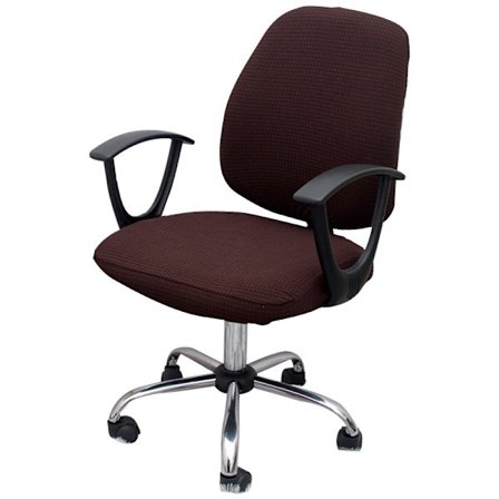 Stretchy Stoltrekk, Kontorstol Ryggtrekk+Stol Setetrekk (Mørk Kaffe)