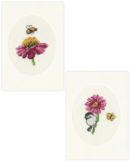 Stickpackung Karte Blumen 2-er Pack - Permin