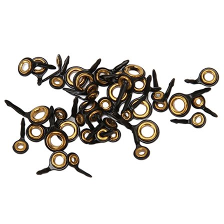 40 stk. fiskestangspids reparationssæt rustfrit stål keramiske styreringe fiskestangspids udskiftningssæt til saltvand ferskvand sort og guld