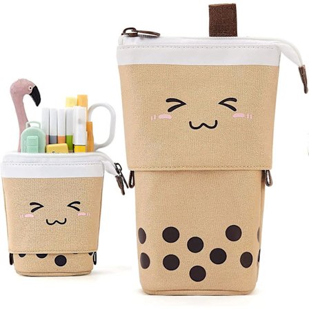 Standing Pencil Case Cute Telescopic Pen Holder Kawaii Stationery Pouch Makeup Cosmetics Bag For School Students Office Women Teens Girls Boys
