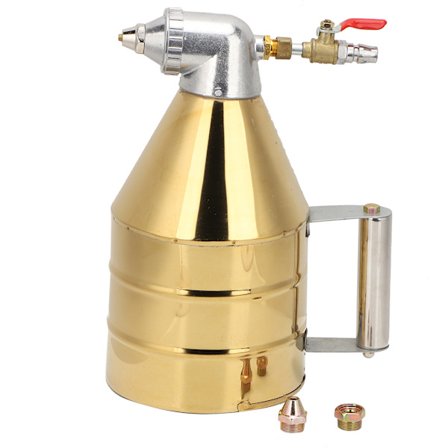 Kobberpulver Maling Pistol Tyngdekraft Feed Maling Sprøjte med 2stk Dysser til Væg (Ikke-Justerbar)