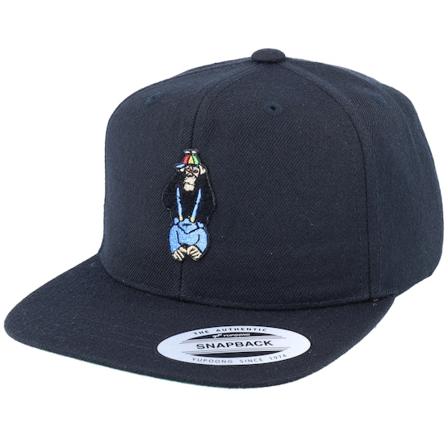 Kiddo Cap - Zwart snapback Cap - Kids Kikazaru Hear Nothing Monkey Black Snapback @ Hatstore
