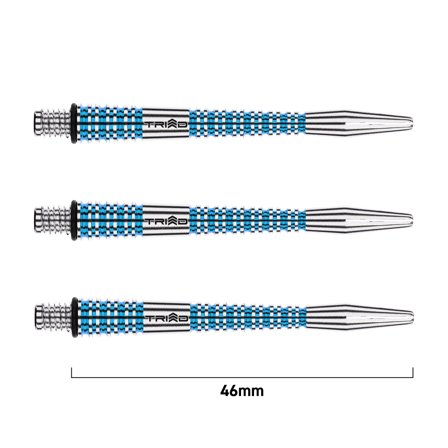 Winmau Triad RX Aluminium Shafts 46mm - Blue/Black/Red - Aerodynamic Design - Professional Darts Shafts - Short/Intermediate/Medium