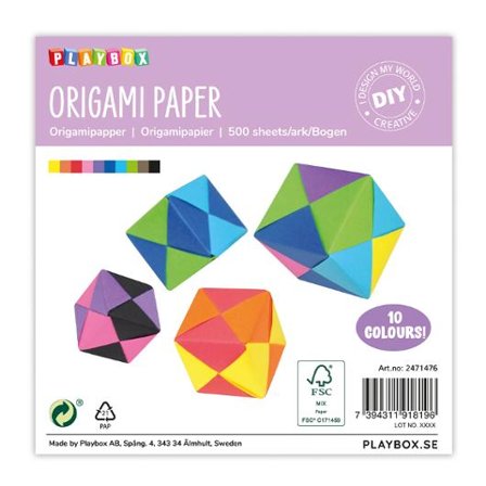 PLAYBOX Origamipapper 500/fp - Lyreco - Skola och förskola - Hobbypapper - Specialpapper