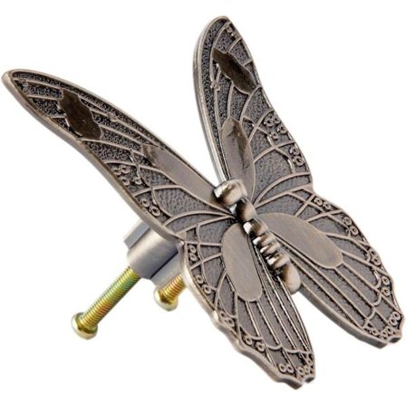 Set med 1 Antik Fjärilsformad Vintage Möbelknopp Dörrhandtag för Skåp Skåpslåda