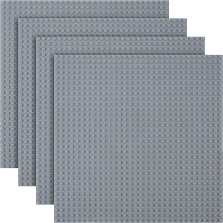 Byggplatta, 4 st klassiska basplattor, 25,5 x 25,5 cm, basplatta, kompatibel med alla större märken, byggleksaker för barn