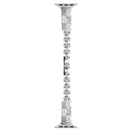 Copper Watch Band for Apple Watch Series 49mm - 45mm - 44mm - 42mm Zircon Decor Strap - Silver